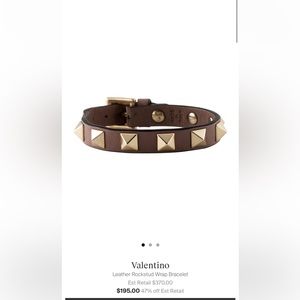 VALENTINO LEATHER ROCKSTUD WRAP BRACELET